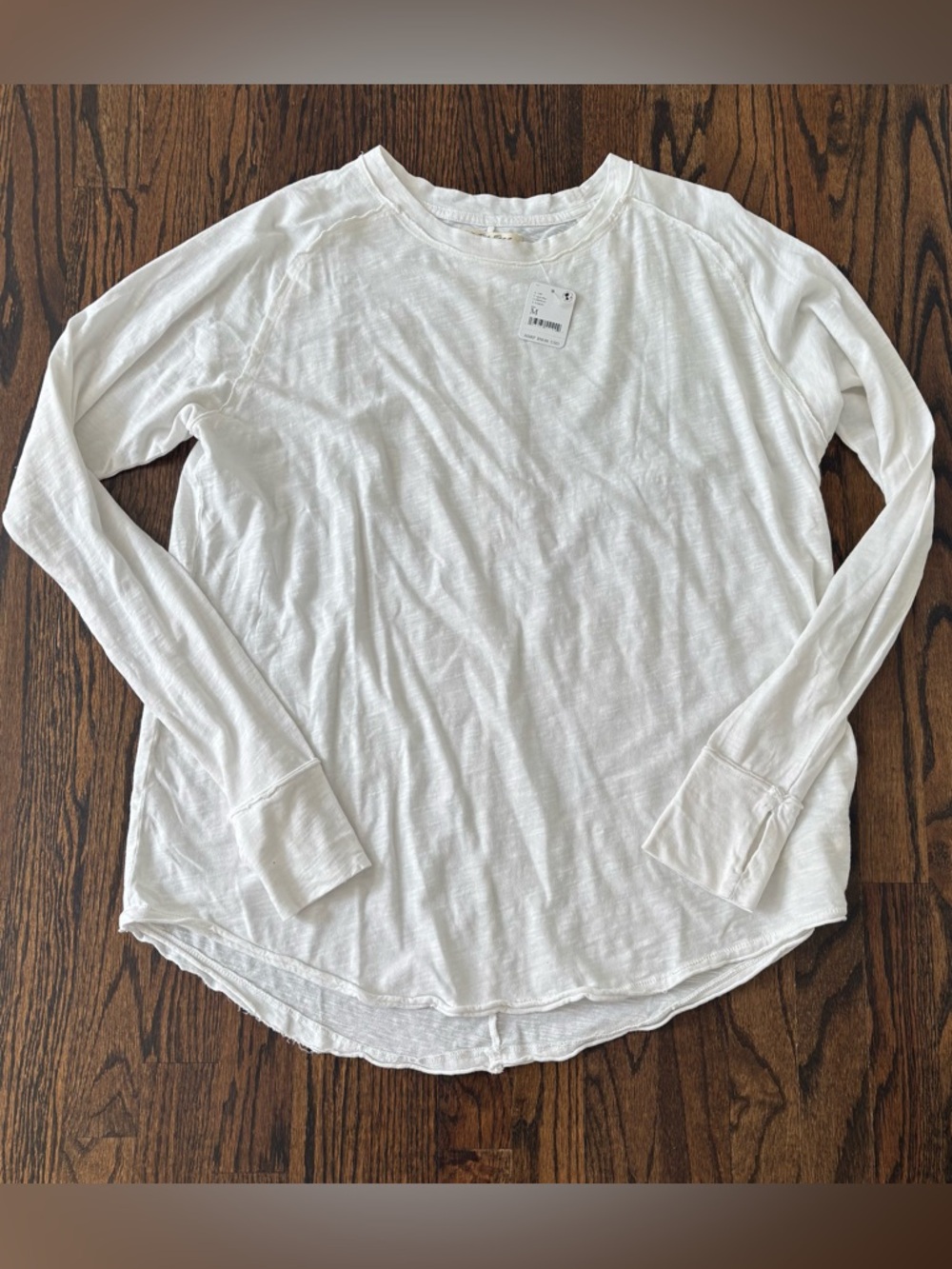 Free People We The Free Arden Tee Optic White long sleeve medium NEW with tags